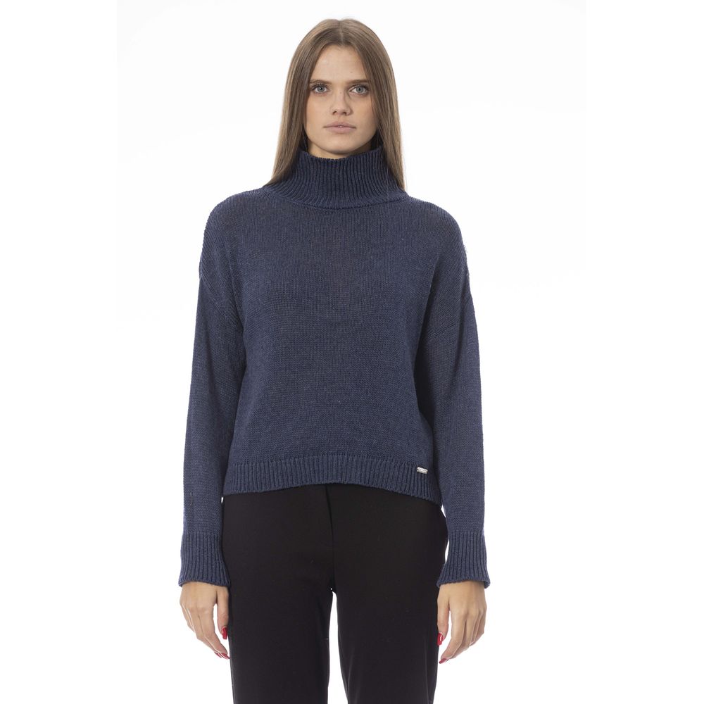 Maglione da donna in lana blu