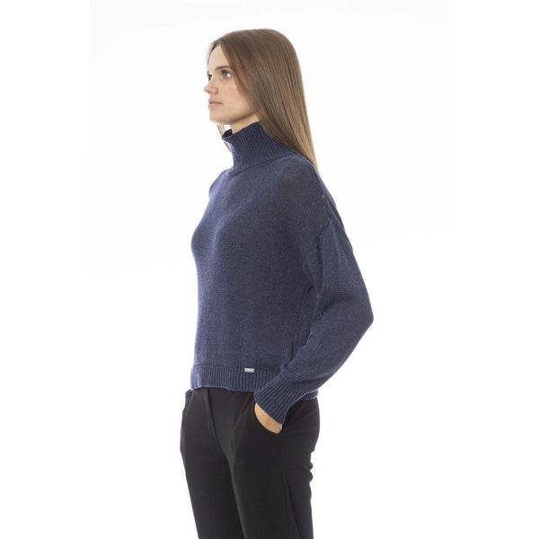 Maglione da donna in lana blu