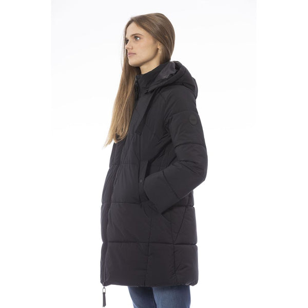 Cappotto donna in poliestere nero