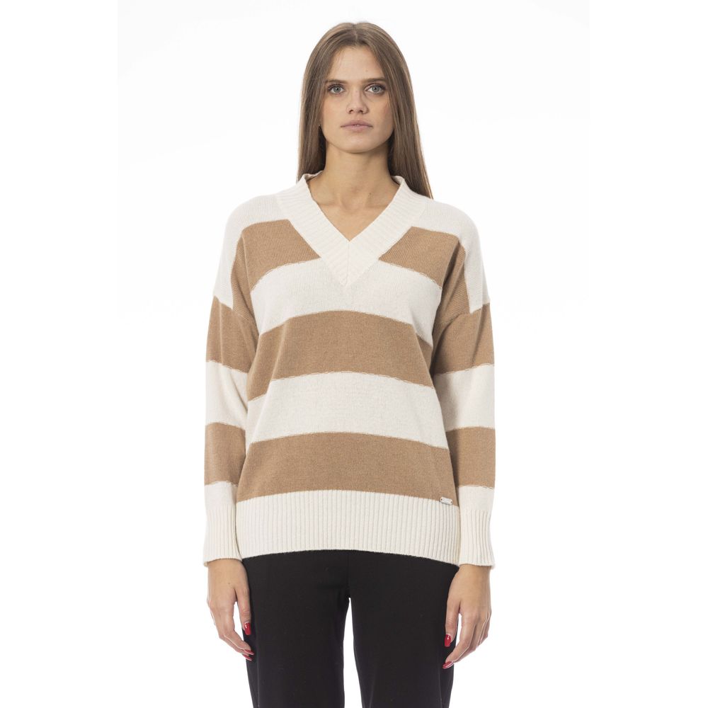 Maglione da donna in cashmere beige