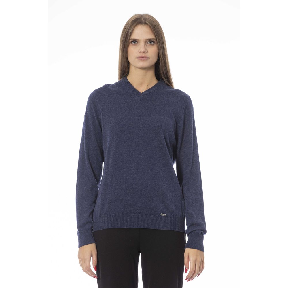 Maglione da donna in lana blu