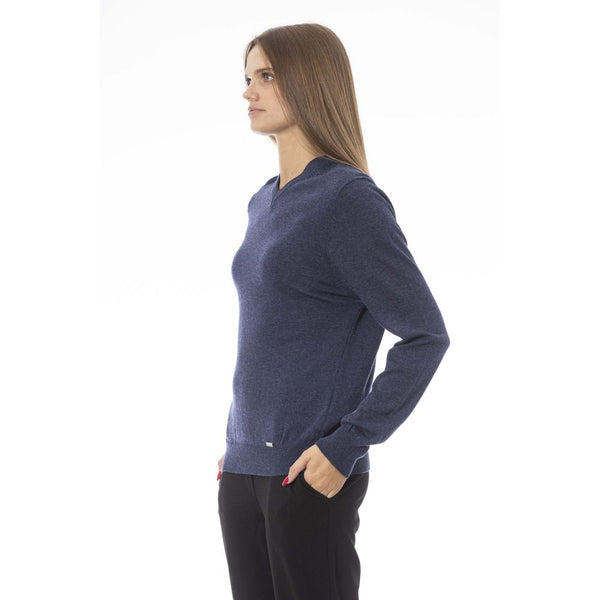 Maglione da donna in lana blu