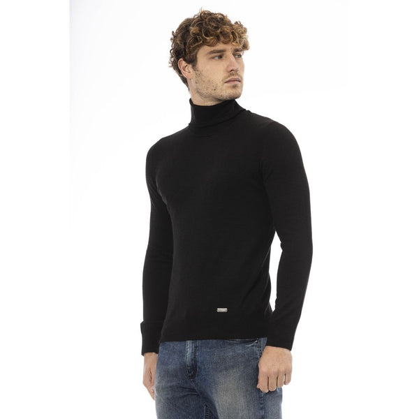 Maglione da uomo in lana nera