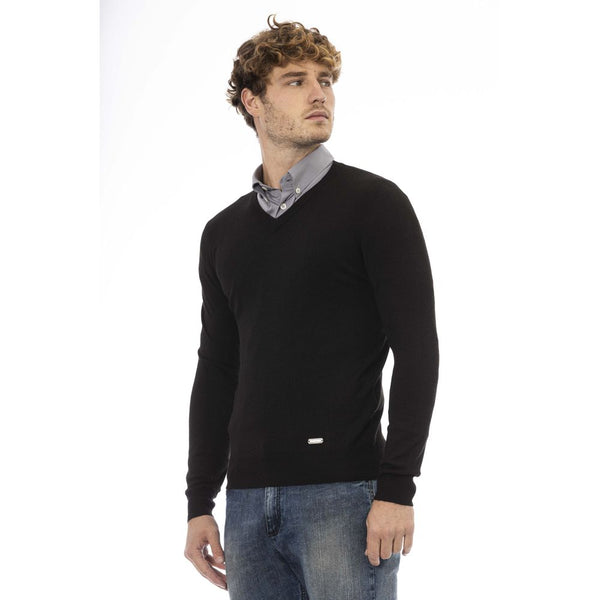 Maglione da uomo in lana nera