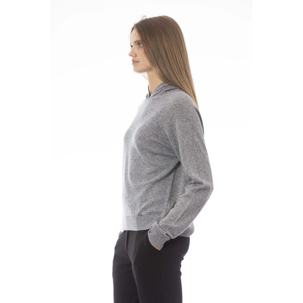 Gray Viscose Women Sweater