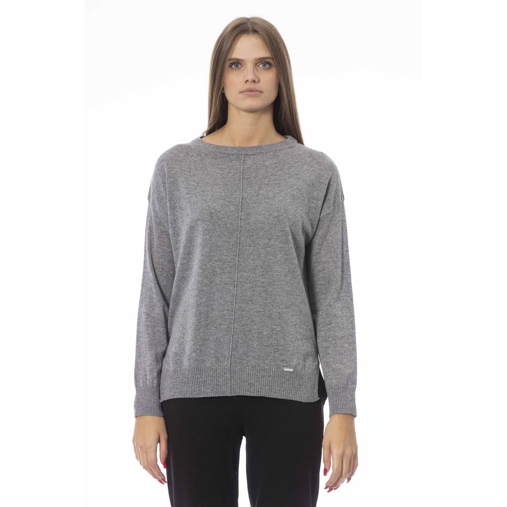 Gray Viscose Women Sweater