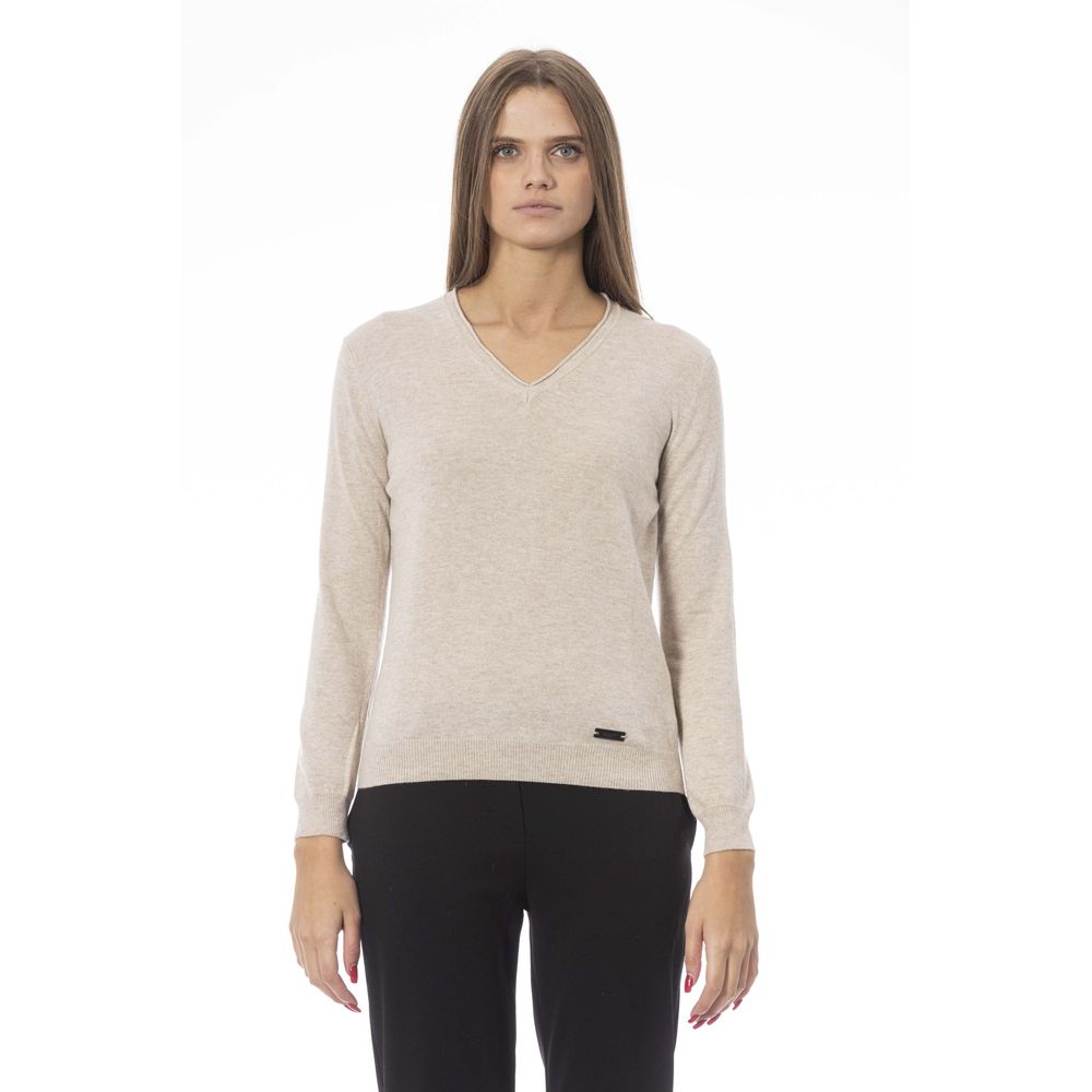 Maglione da donna in cashmere beige