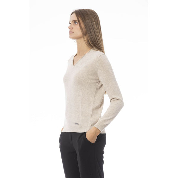 Maglione da donna in cashmere beige