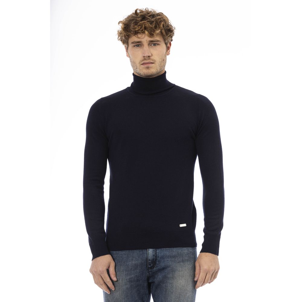 Maglione da uomo in lana blu