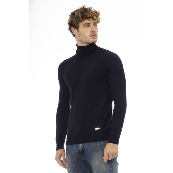 Maglione da uomo in lana blu