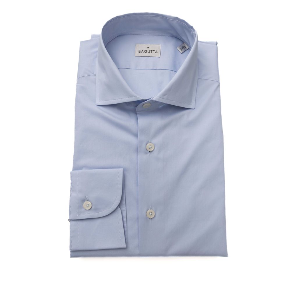 Camicia da uomo in cotone azzurro