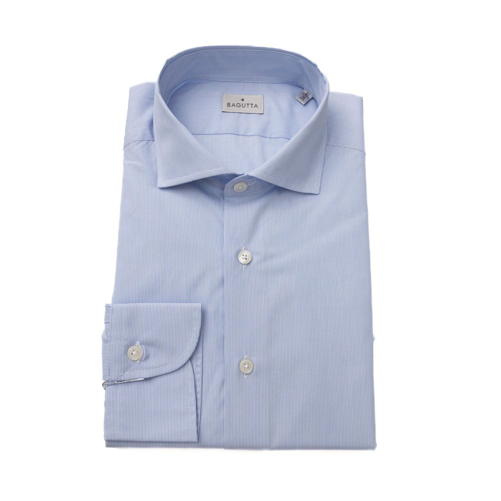 Camicia da uomo in cotone azzurro