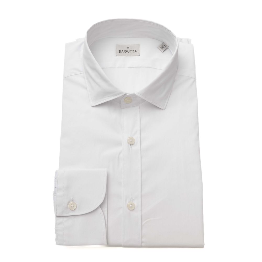 Camicia da uomo in cotone bianco