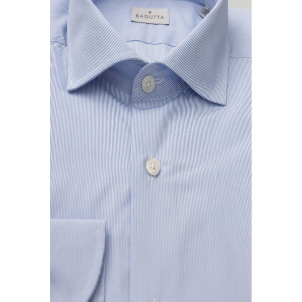 Camicia da uomo in cotone azzurro