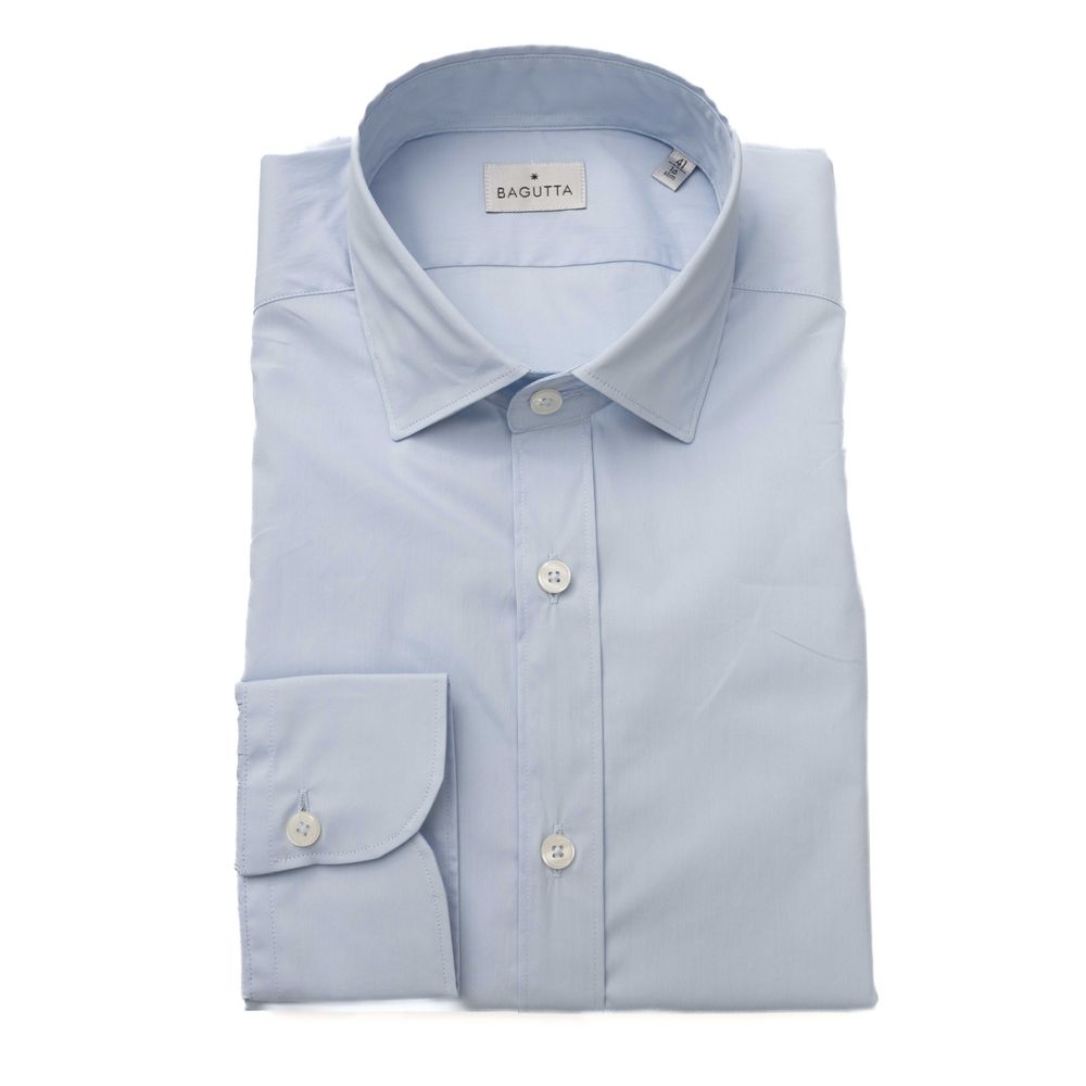 Camicia da uomo in cotone azzurro