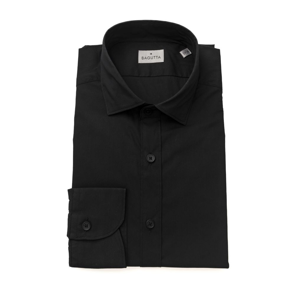 Camicia da uomo in cotone nero