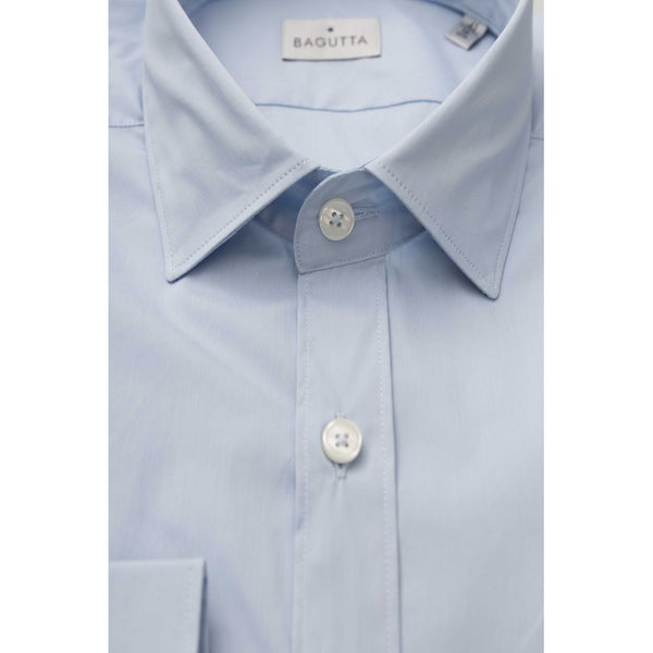 Camicia da uomo in cotone azzurro