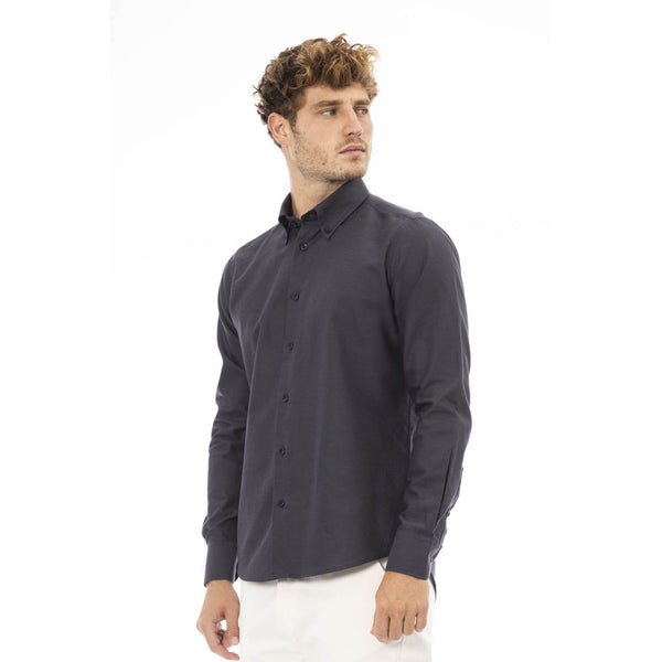 Camicia da uomo in cotone grigio