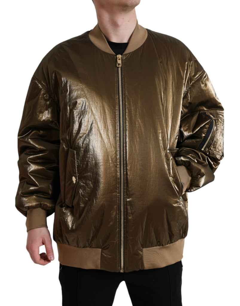 Giacca bomber elegante in bronzo