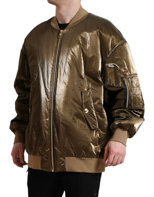 Giacca bomber elegante in bronzo