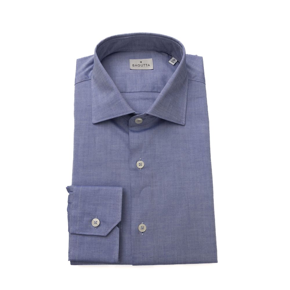 Camicia da uomo in cotone azzurro