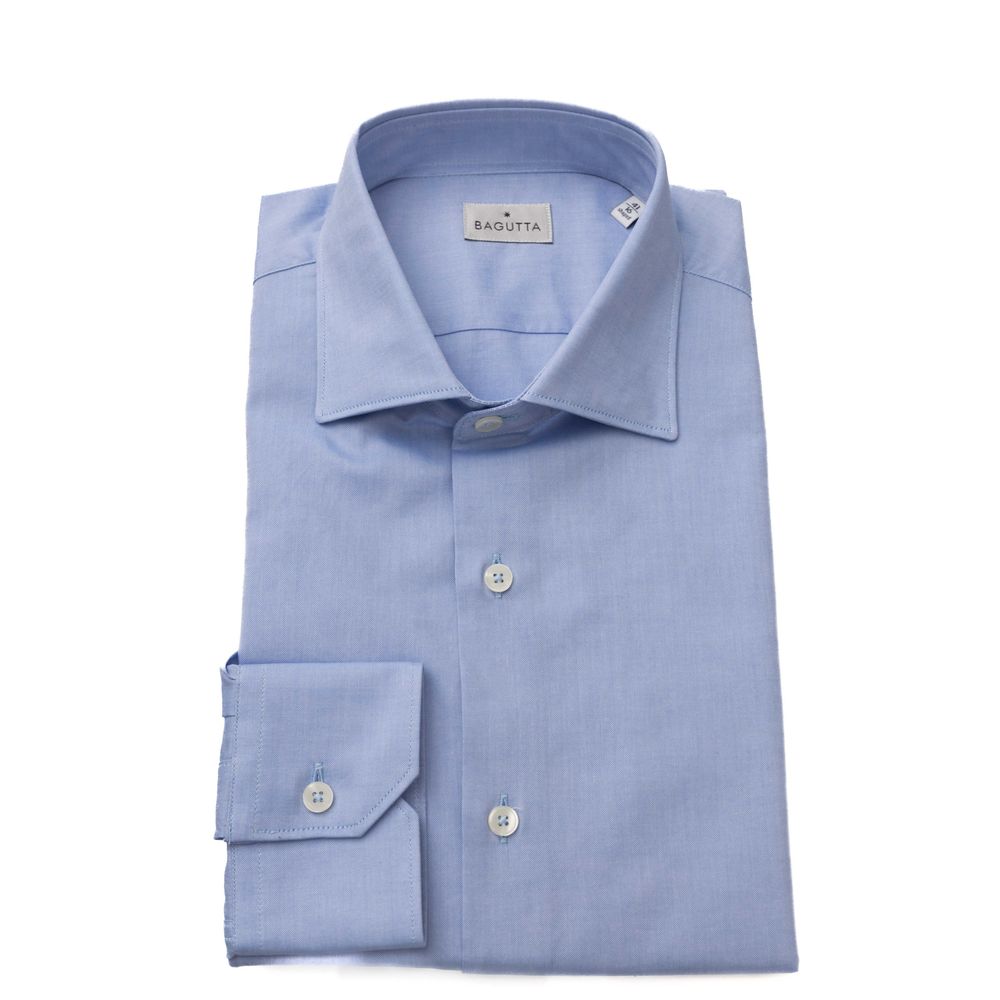 Camicia da uomo in cotone azzurro