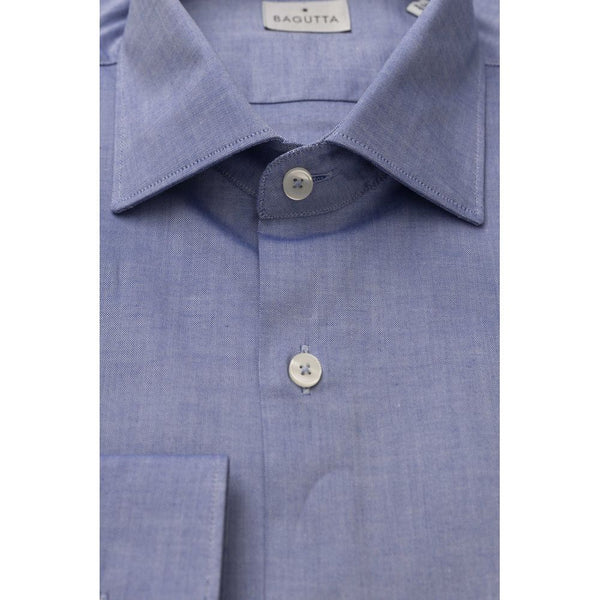 Camicia da uomo in cotone azzurro