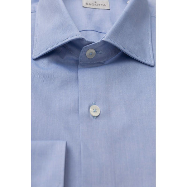 Camicia da uomo in cotone azzurro