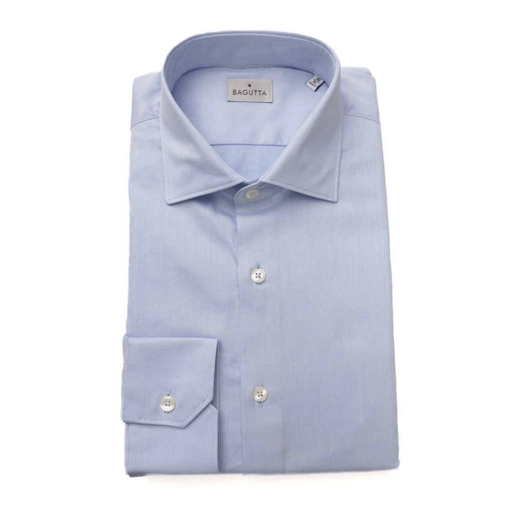 Camicia da uomo in cotone azzurro