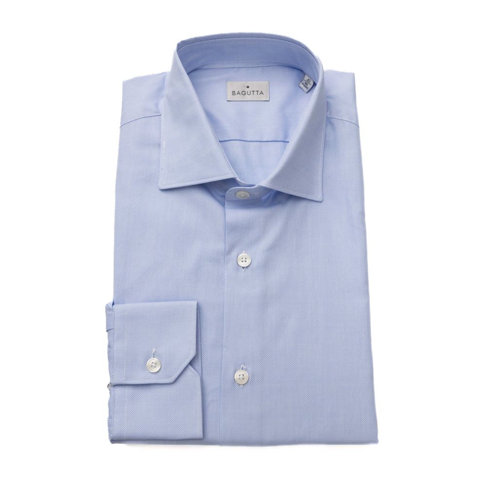 Camicia da uomo in cotone azzurro