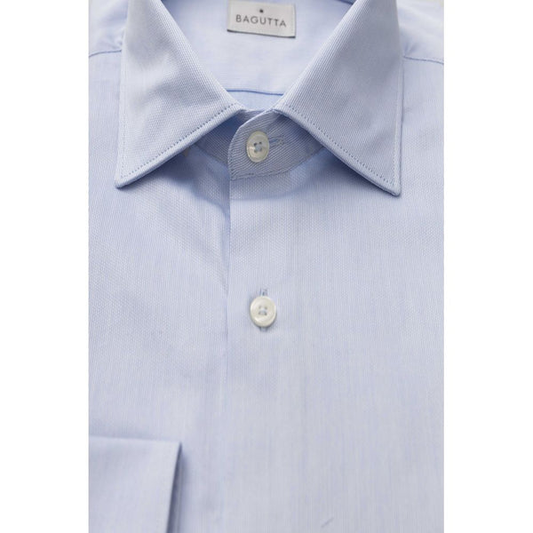 Camicia da uomo in cotone azzurro