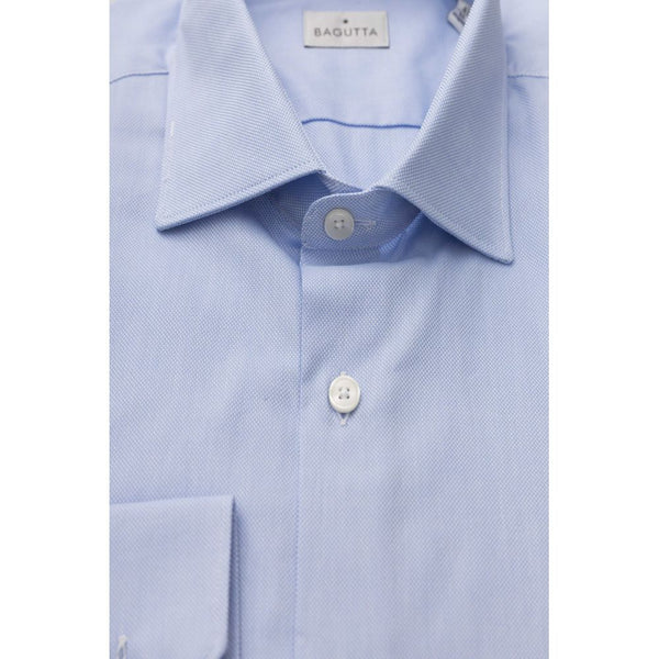 Camicia da uomo in cotone azzurro