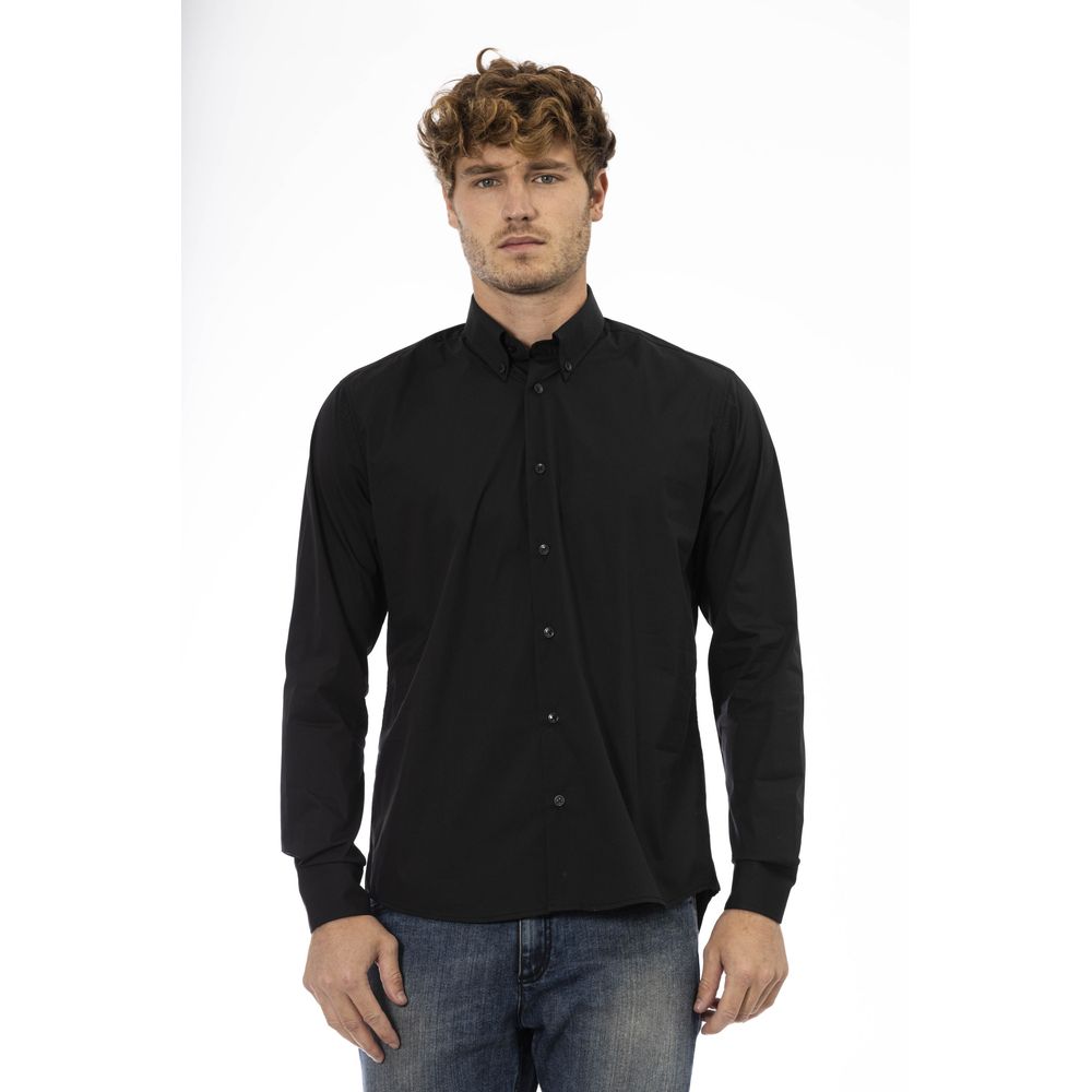 Camicia da uomo in cotone nero