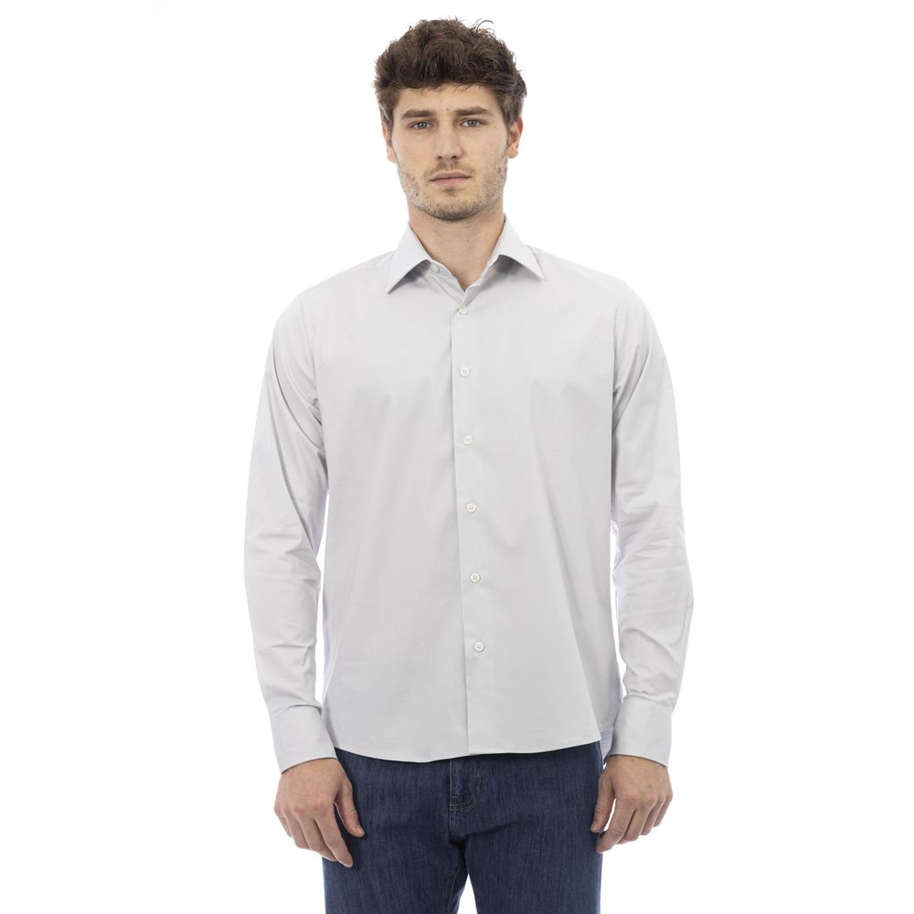 Camicia da uomo in cotone grigio