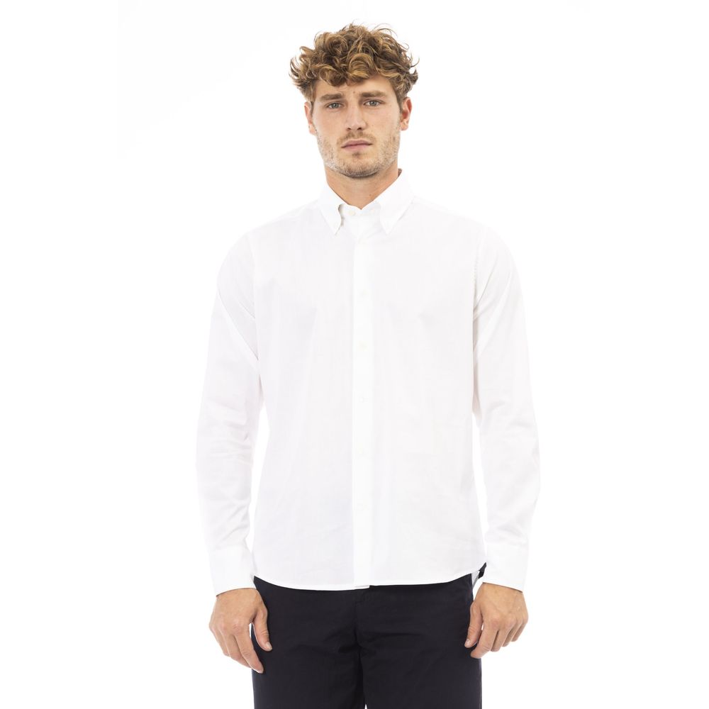 Camicia da uomo in cotone bianco