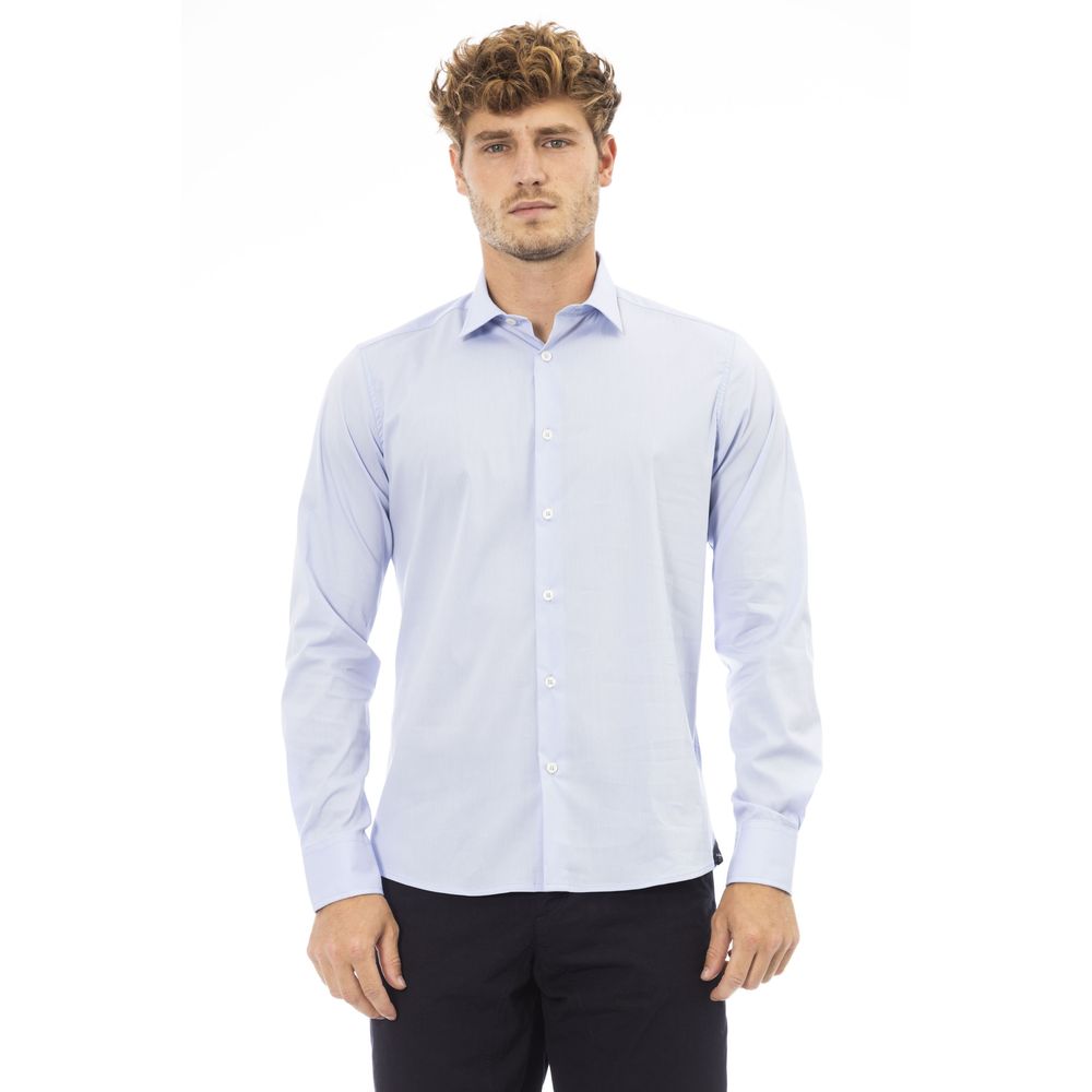 Camicia da uomo in cotone azzurro