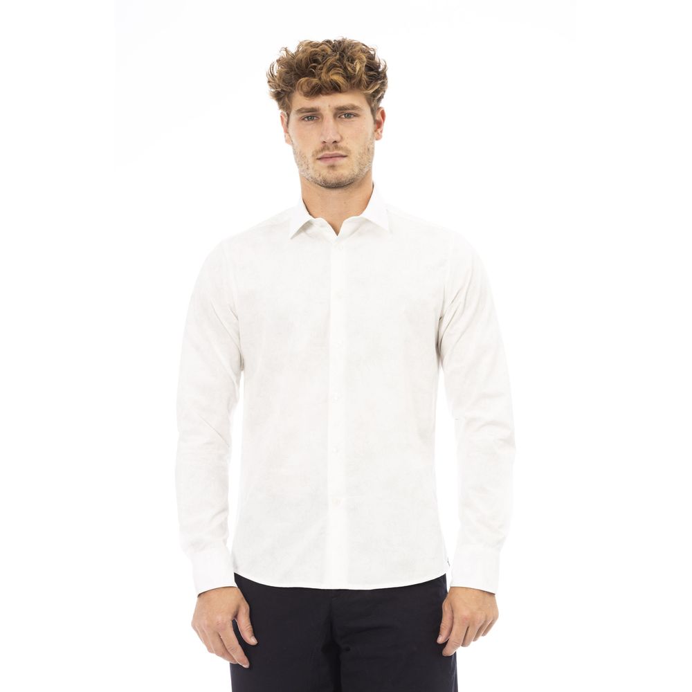 Camicia da uomo in cotone bianco