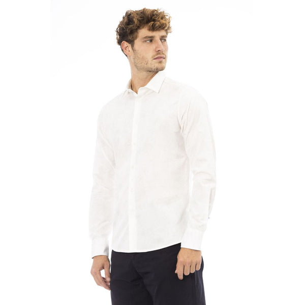 Camicia da uomo in cotone bianco