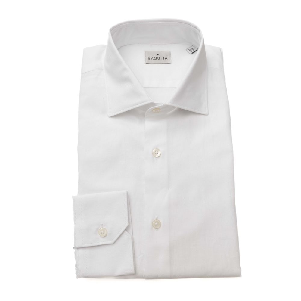 Camicia da uomo in cotone bianco