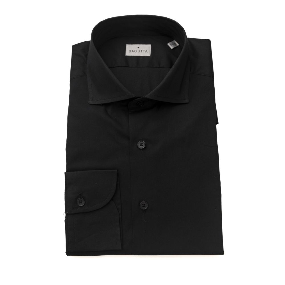 Black Cotton Men Shirt