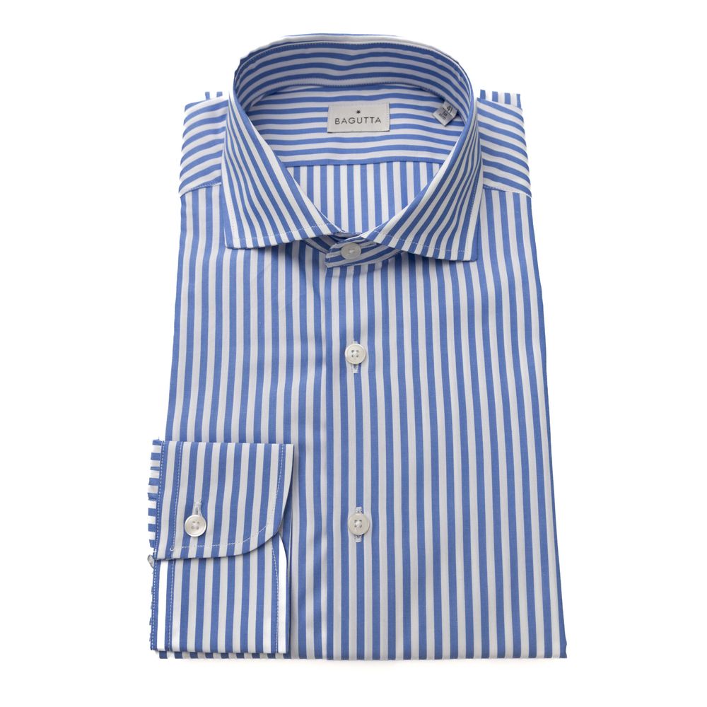 Camicia da uomo in cotone azzurro