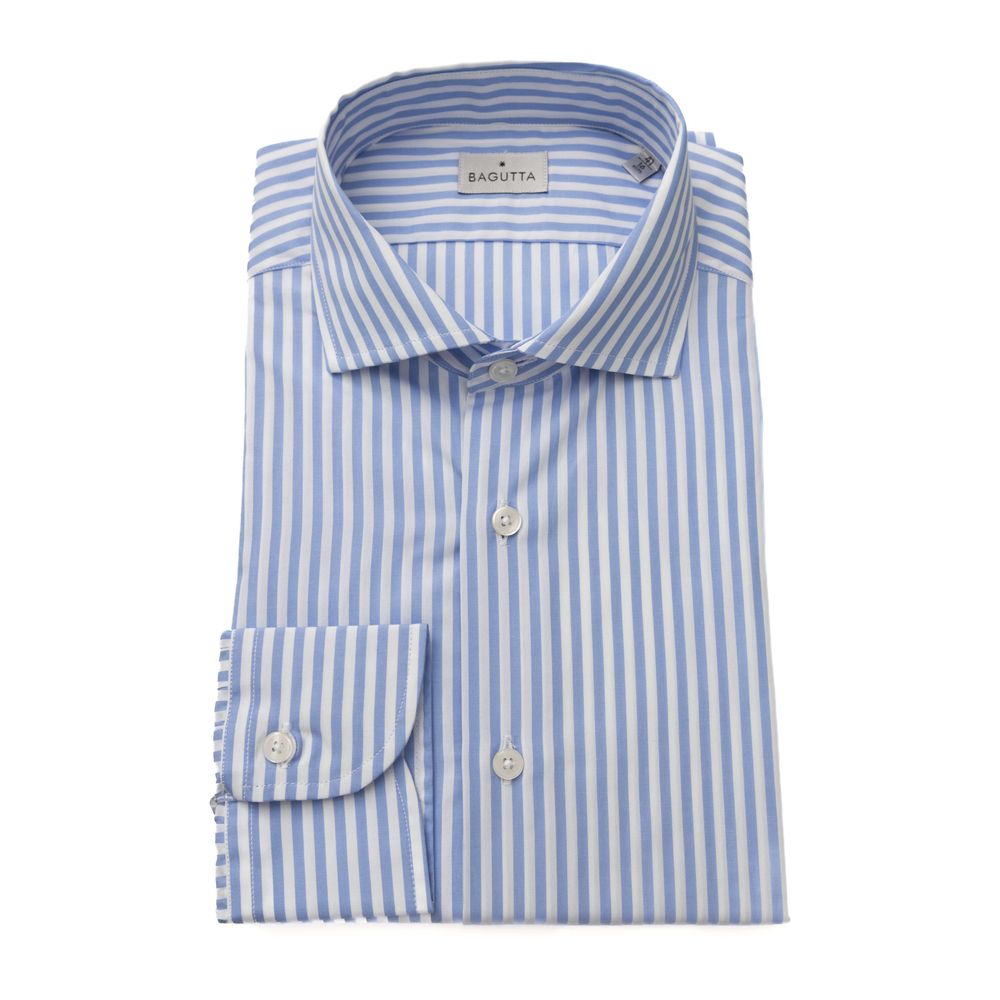 Camicia da uomo in cotone azzurro