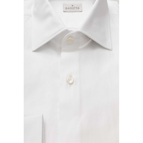 Camicia da uomo in cotone bianco