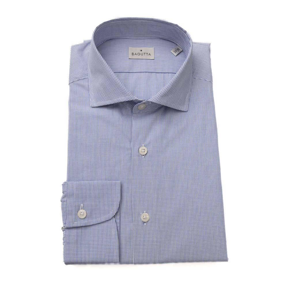 Camicia da uomo in cotone azzurro