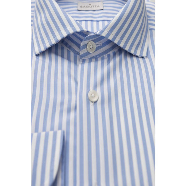 Camicia da uomo in cotone azzurro