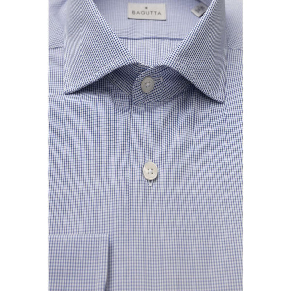 Camicia da uomo in cotone azzurro