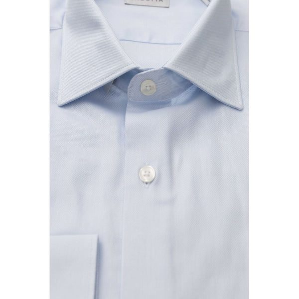 Camicia da uomo in cotone azzurro