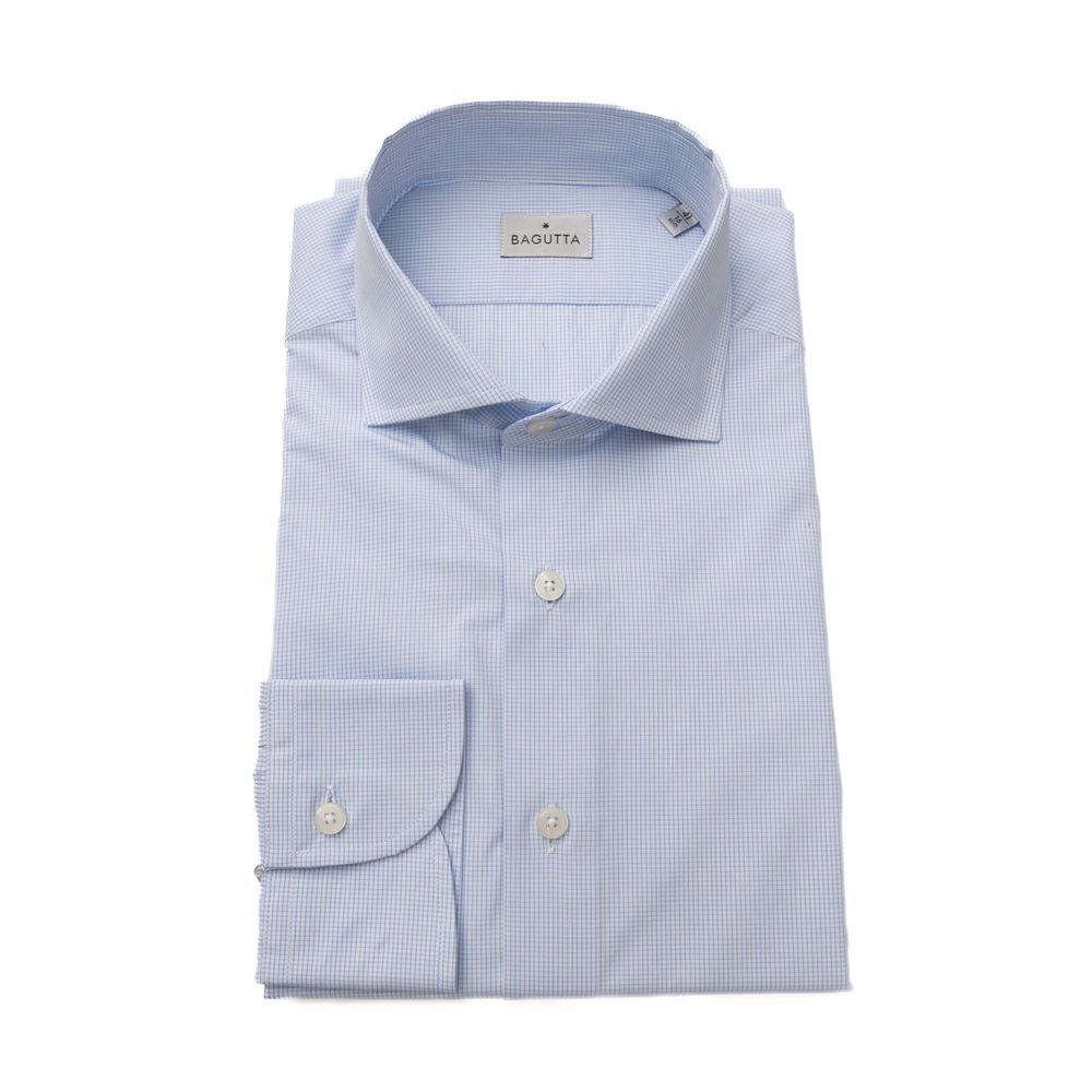 Camicia da uomo in cotone azzurro