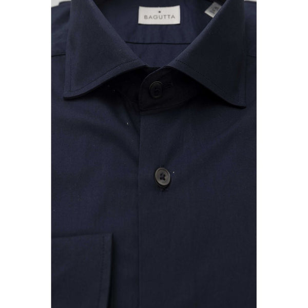 Blue Cotton Men Shirt