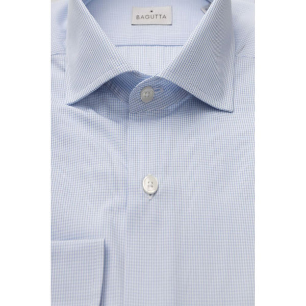 Camicia da uomo in cotone azzurro